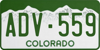CO license plate ADV559