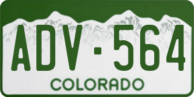 CO license plate ADV564