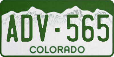 CO license plate ADV565