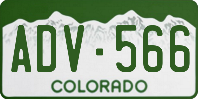 CO license plate ADV566