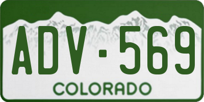 CO license plate ADV569