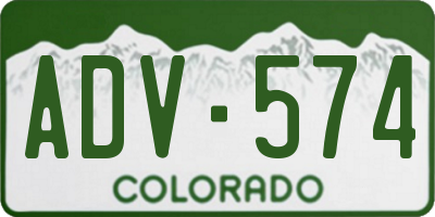 CO license plate ADV574