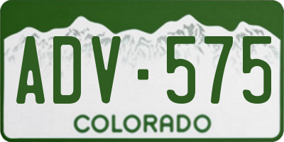 CO license plate ADV575