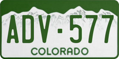 CO license plate ADV577