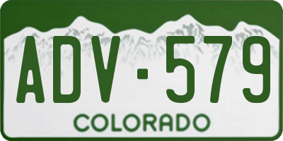 CO license plate ADV579