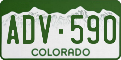 CO license plate ADV590