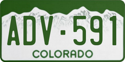 CO license plate ADV591