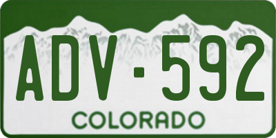 CO license plate ADV592