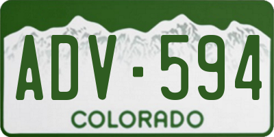 CO license plate ADV594