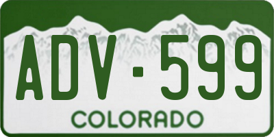 CO license plate ADV599