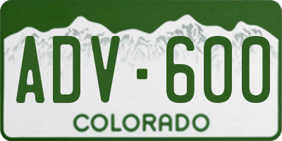 CO license plate ADV600