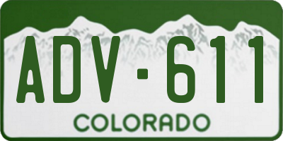 CO license plate ADV611