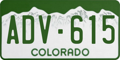 CO license plate ADV615