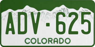CO license plate ADV625