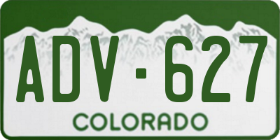 CO license plate ADV627
