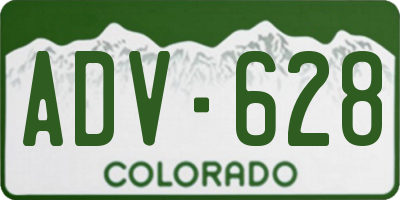 CO license plate ADV628