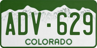 CO license plate ADV629