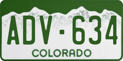 CO license plate ADV634