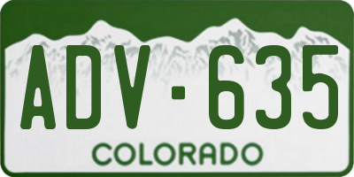 CO license plate ADV635