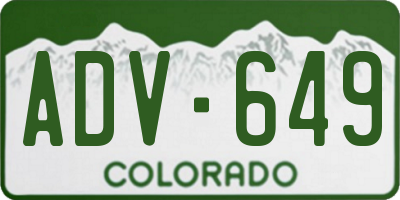 CO license plate ADV649