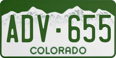 CO license plate ADV655