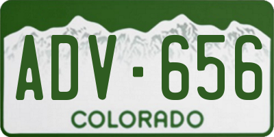 CO license plate ADV656