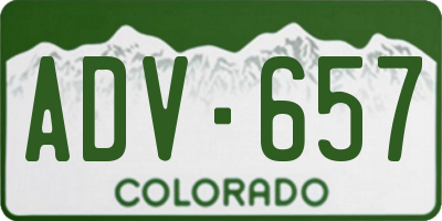 CO license plate ADV657