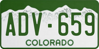 CO license plate ADV659