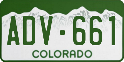 CO license plate ADV661