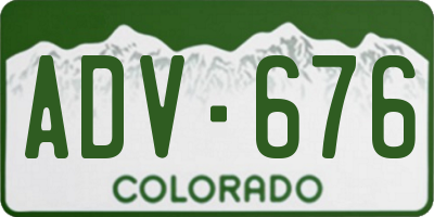 CO license plate ADV676