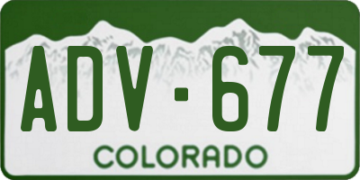 CO license plate ADV677