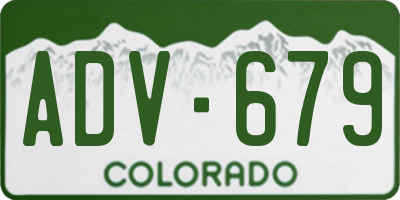 CO license plate ADV679