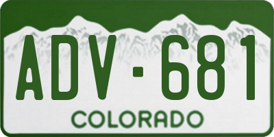 CO license plate ADV681