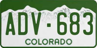 CO license plate ADV683