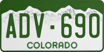 CO license plate ADV690