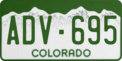 CO license plate ADV695