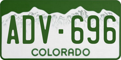 CO license plate ADV696