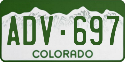 CO license plate ADV697