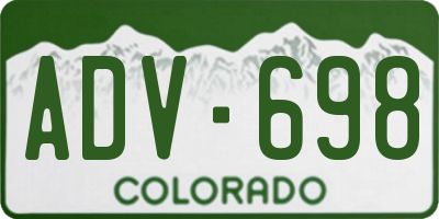 CO license plate ADV698