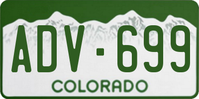 CO license plate ADV699