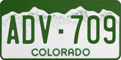 CO license plate ADV709
