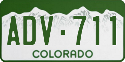 CO license plate ADV711