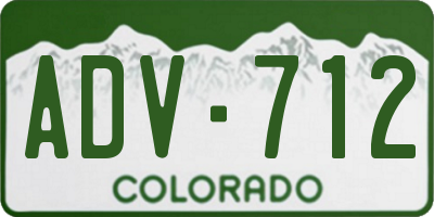 CO license plate ADV712