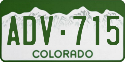 CO license plate ADV715