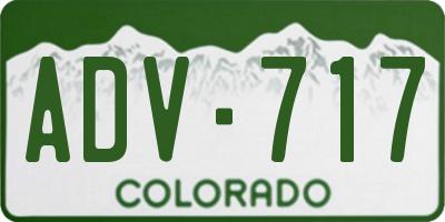 CO license plate ADV717