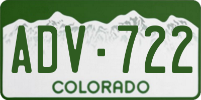 CO license plate ADV722