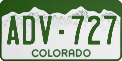CO license plate ADV727