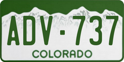 CO license plate ADV737