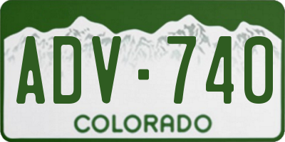 CO license plate ADV740