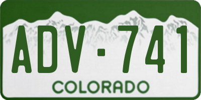 CO license plate ADV741